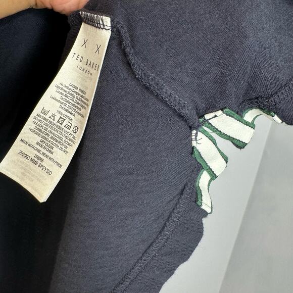 Ted Baker Speysid Short Sleeve Textured Zip Polo Shirt Blue Preppy Men's 3XL - Picture 13 of 13